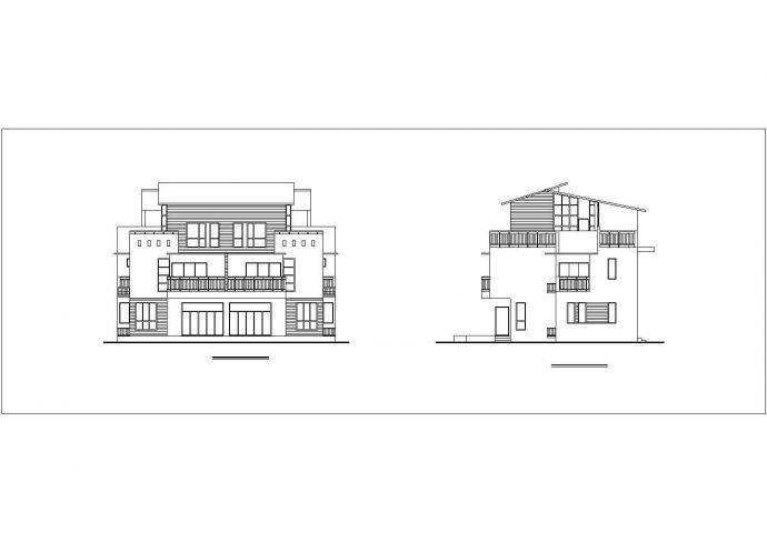 小区现代风格双拼别墅建筑设计施工图纸（含效果图）_图1
