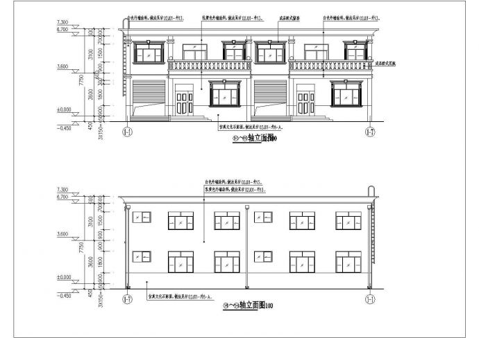 双层别墅建筑全套设计施工图（含效果图）_图1