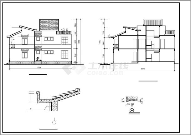 双层现代风格别墅建筑设计施工方案图纸（含效果图）-图二