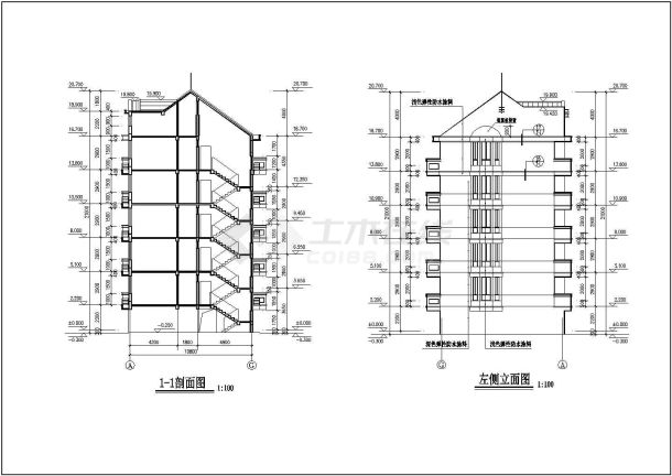 某地五层临街商住楼建筑施工方案图-图二