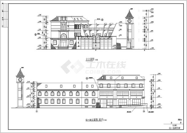 某住宅小区三层会所建筑施工方案图-图一