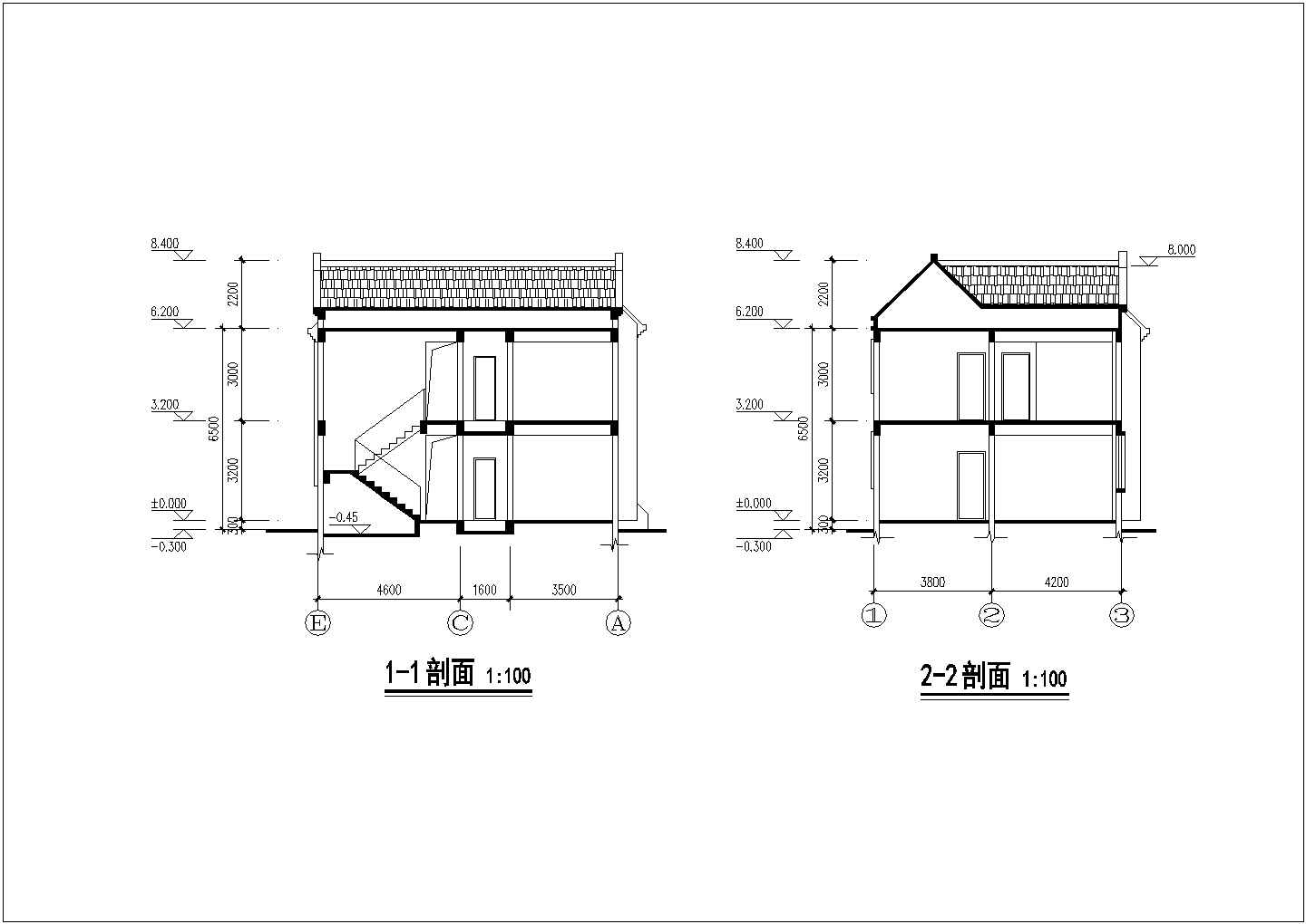 新农村两层别墅建筑设计图（含效果图）