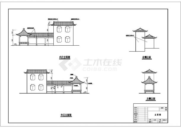 某地区二层古建筑小品设计规划施工图-图一