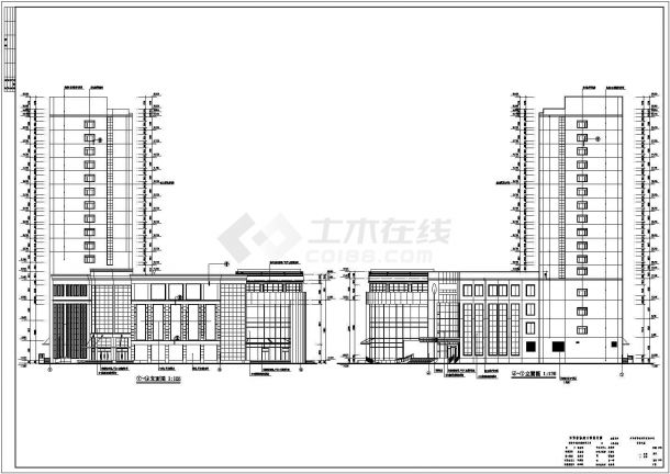 某地区开原大酒店建筑施工CAD图-图二