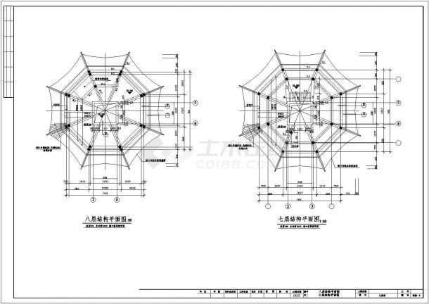 某地区九重塔建筑结构设计施工图纸-图二