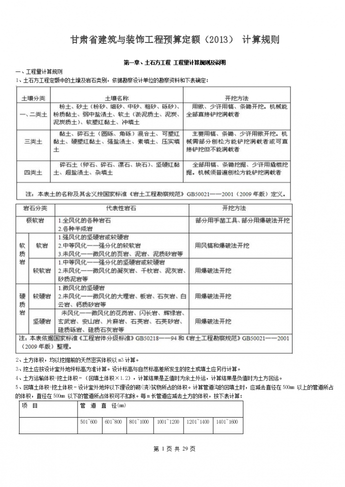 甘肃省建筑与装饰工程预算定额(2013)-计算规则_图1