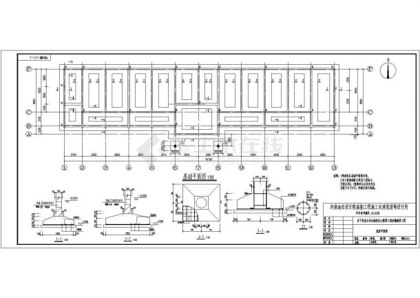 某地三层砖混结构宿舍楼建筑施工图-图一