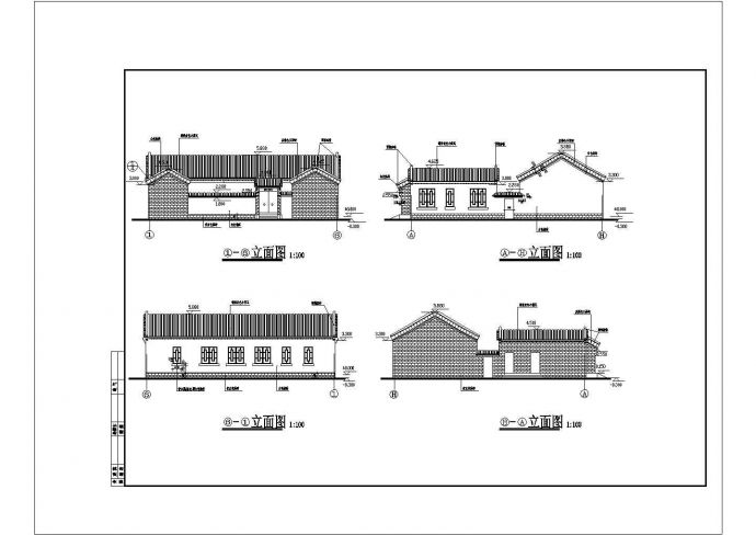 某地区四合院建筑规划设计施工图纸_图1