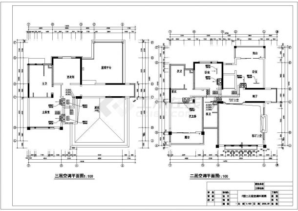某地区户型别墅空调设计CAD施工图-图一