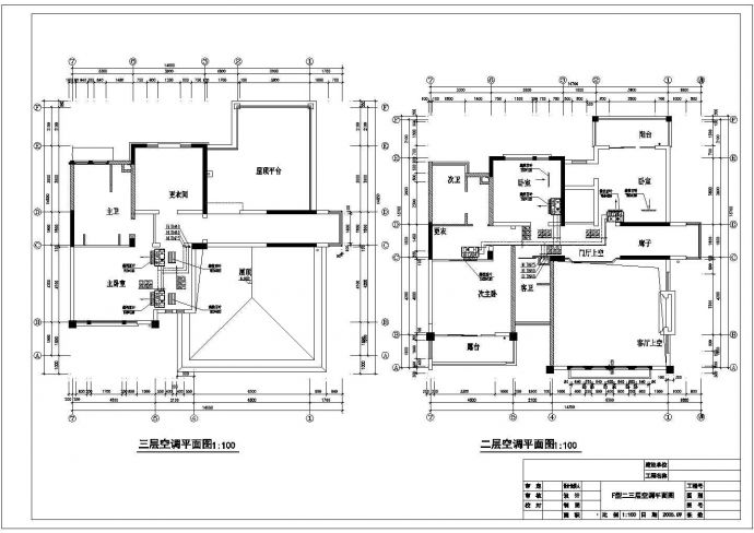 某地区户型别墅空调设计CAD施工图_图1