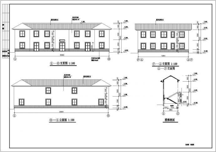 某地区二层现代客家民居建筑设计图_图1