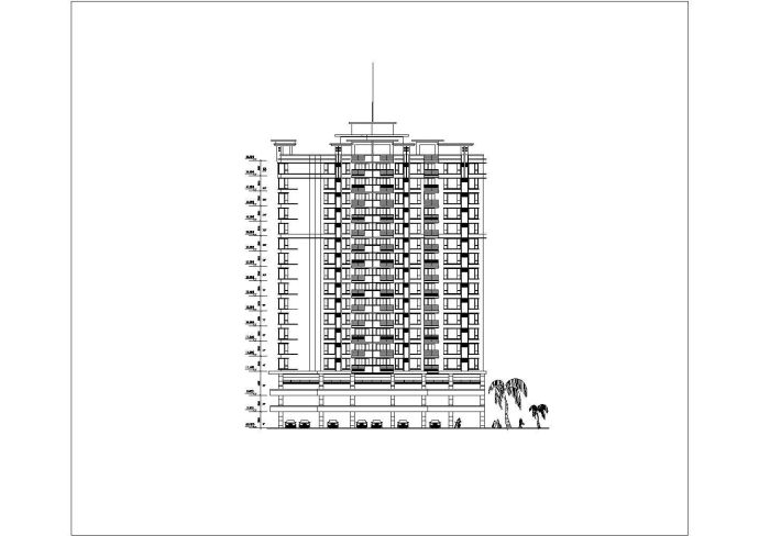 三层车库十五层住宅cad施工图_图1