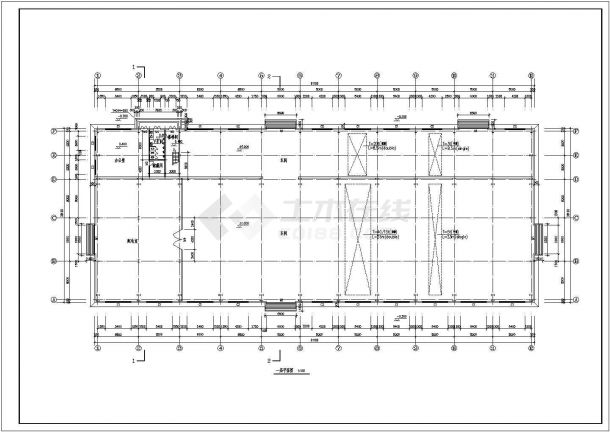 50吨重级吊车炼钢厂房结构设计施工图-图二