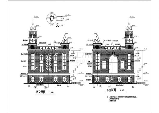 某地区二层教堂建筑设计规划施工图-图二
