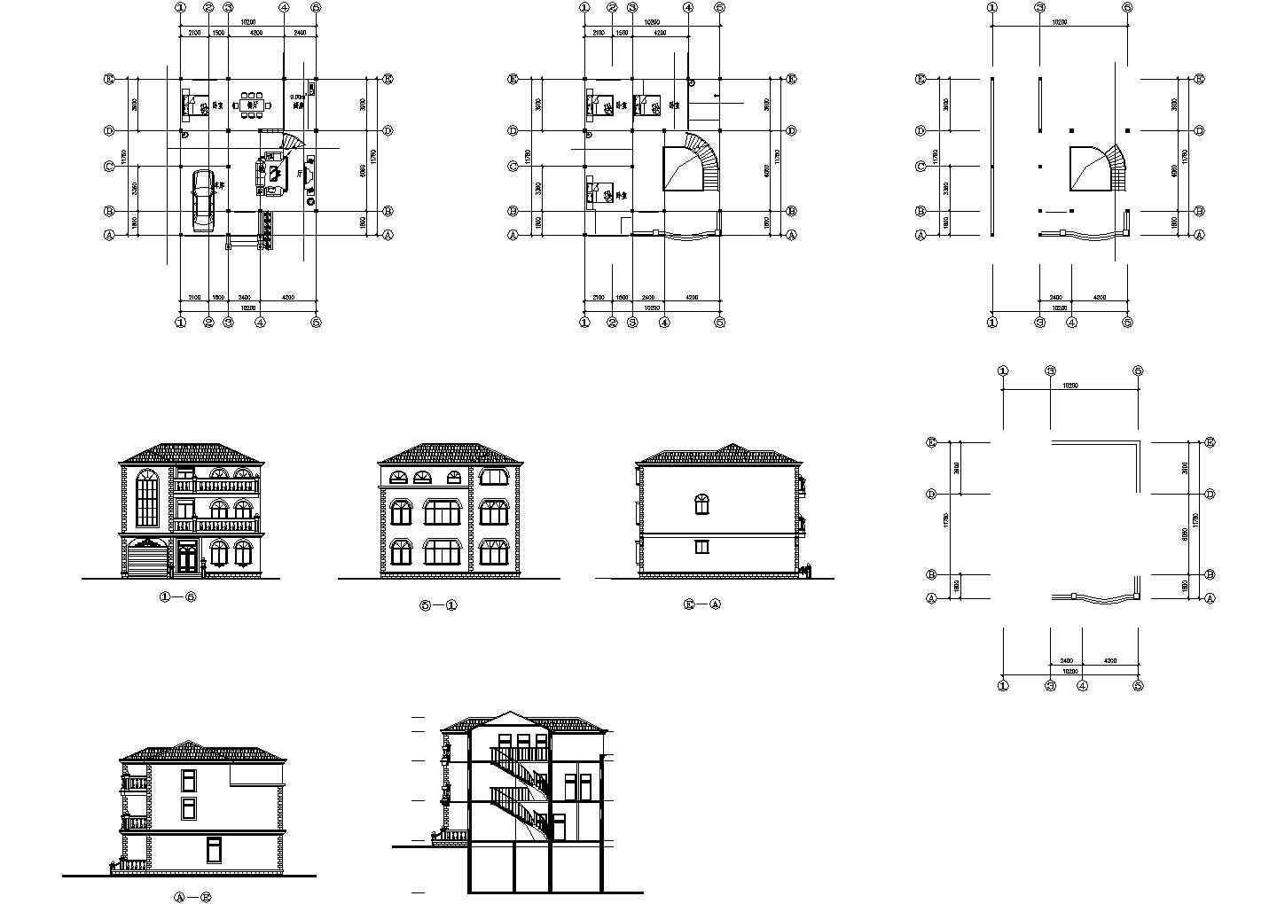 【江苏】某欧式别墅建筑设计施工图