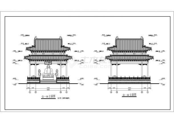 某地区寺庙建筑设计规划方案施工图-图一