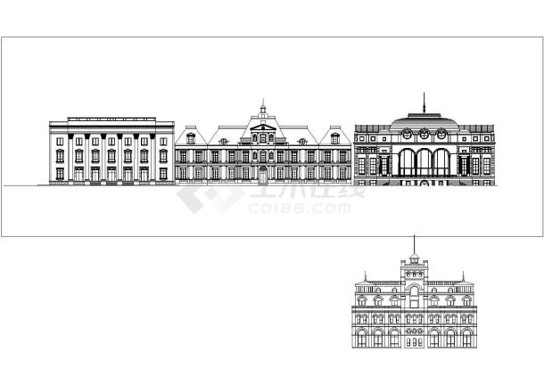 某欧式建筑设计立面图纸（共6张）-图二