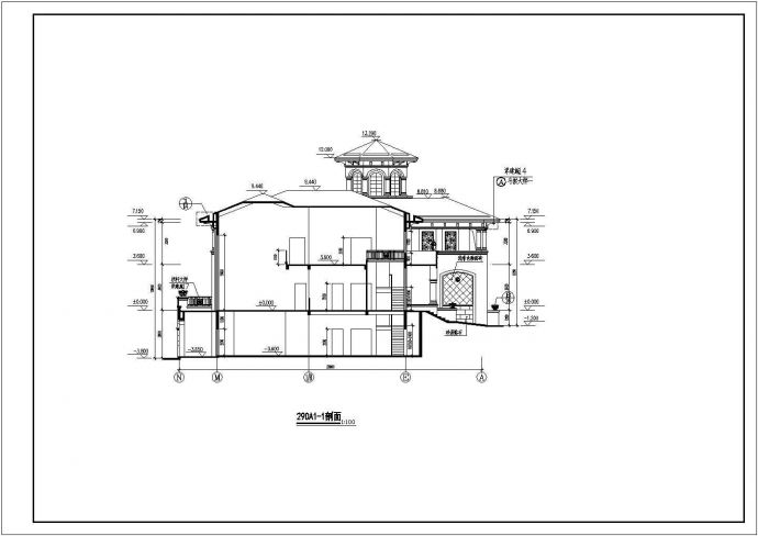 某三层欧式别墅建筑cad设计施工图_图1