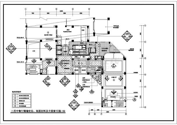 某酒店建筑详细装修施工CAD图纸-图二