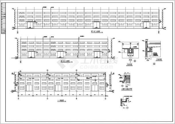 某地21米三连跨排架厂房建筑设计施工图-图一