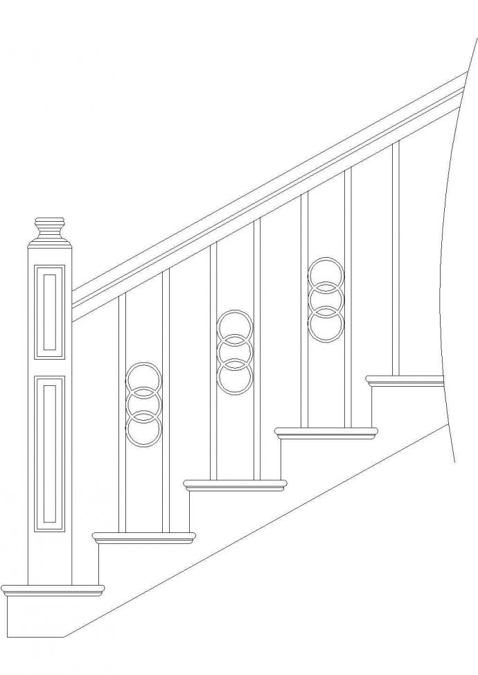 CAD室内设计施工图常用图块之楼梯扶手_图1
