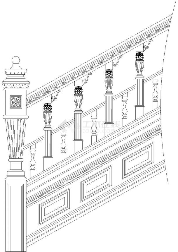 CAD室内设计施工图常用图块之楼梯扶手-图二