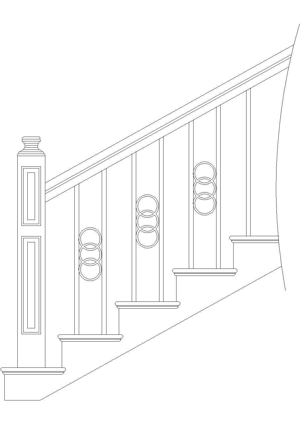 CAD室内设计施工图常用图块之楼梯扶手