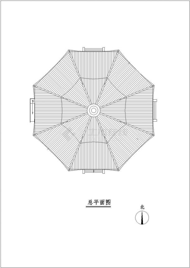 陕西省某地区仿古式雷峰塔CAD设计图-图一