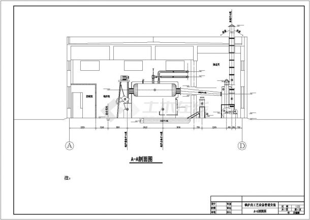 某地区锅炉房工艺设备管道安装cad图纸-图二