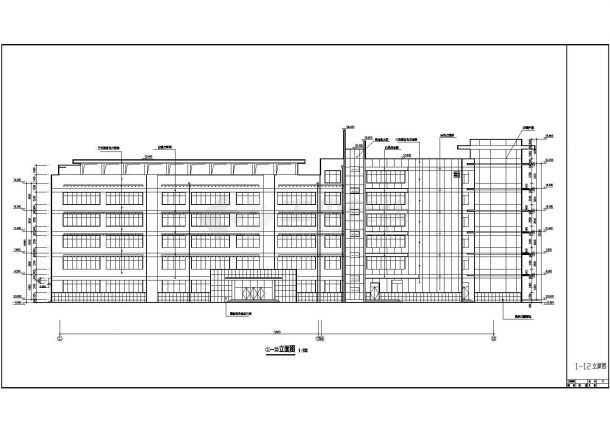 某地六层砖混结构街道办办公楼建筑设计施工图-图一