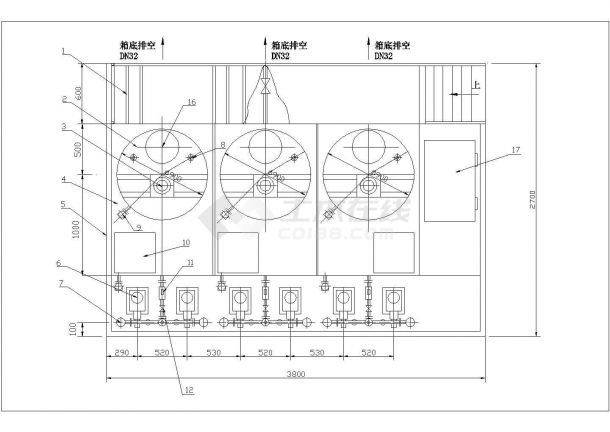 某地区锅炉用加药装置cad配置设计图-图二