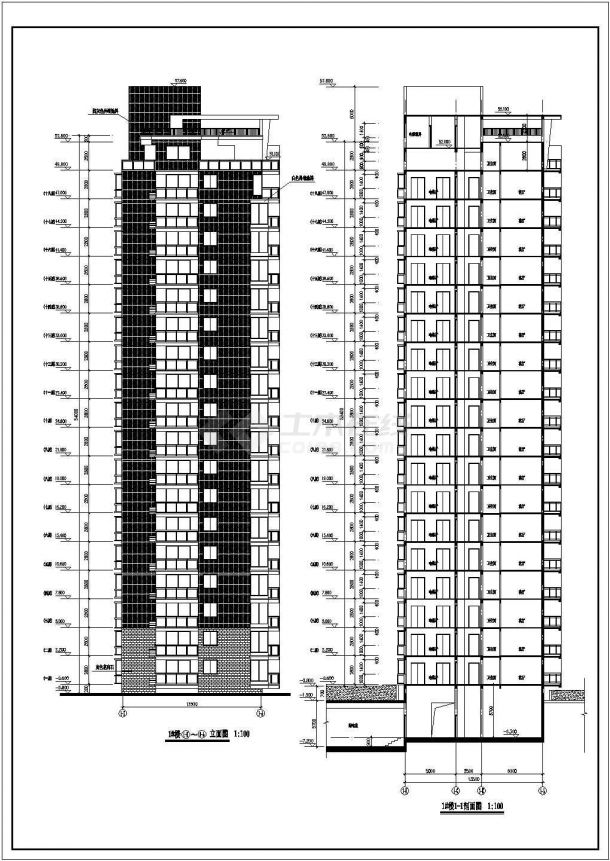 某地十八层高级住宅小区楼建筑施工图-图二