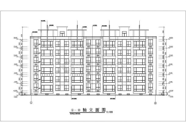 六层3023平方米框架结构住宅楼建筑施工图-图一