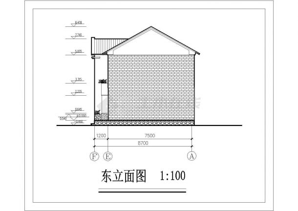 四川省某城市二层小别墅建筑方案图-图二