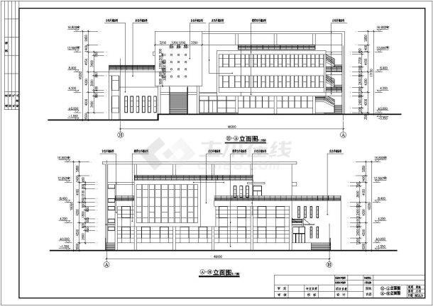 某地三层框架结构食堂建筑设计施工图-图二