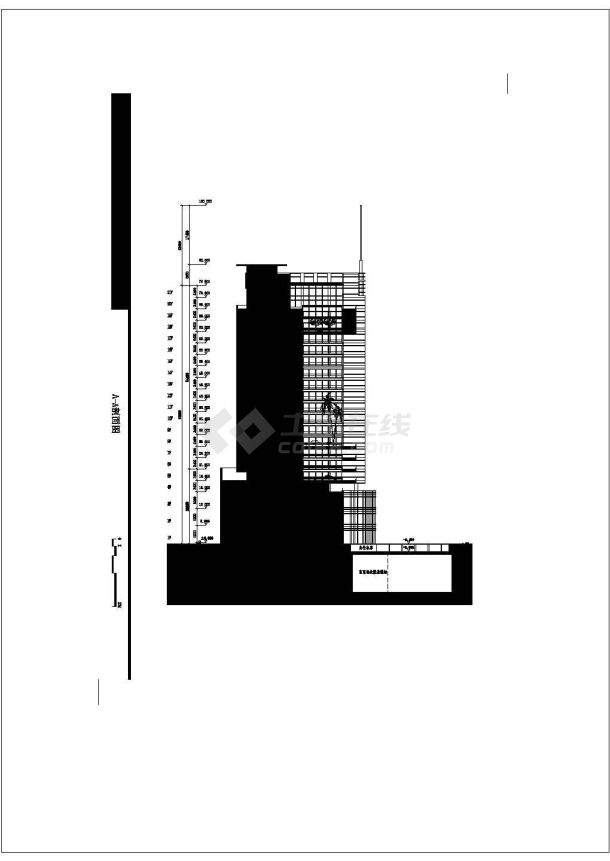 某地框架结结构二十一层办公楼建筑设计方案图-图一