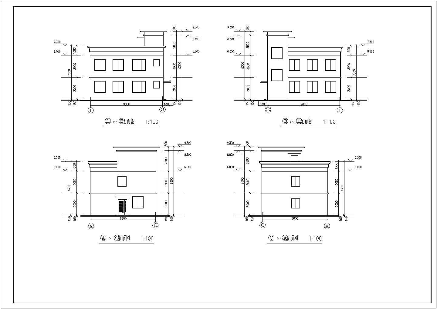 某地二层框架结构住宅楼建筑设计施工图