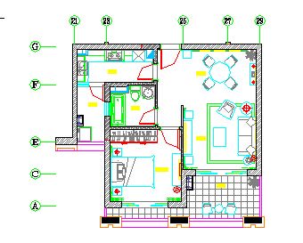 某地两室两厅两卫样板房建筑设计装饰图-图二