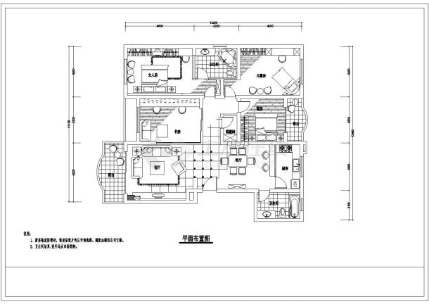 某地区某房屋装修施工CAD设计图纸-图一