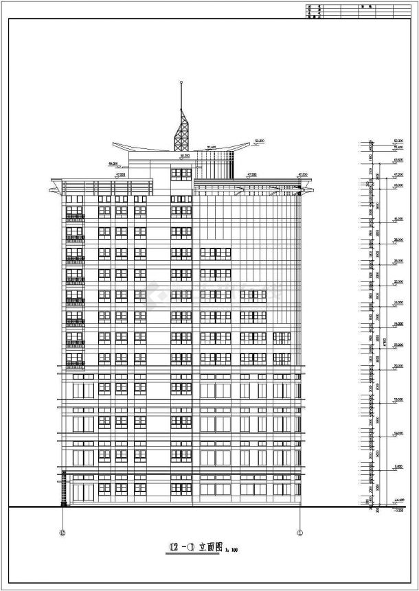 某地12层框剪结构酒店建筑设计方案图-图二