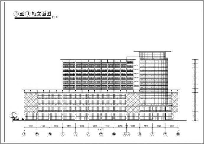 某地十二层框架结构酒店建筑设计方案图_图1