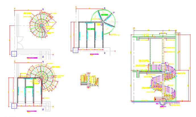 钢螺旋楼梯建筑设计施工图（共3张）_图1
