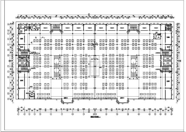 某地区美食城建筑施工设计CAD图-图二