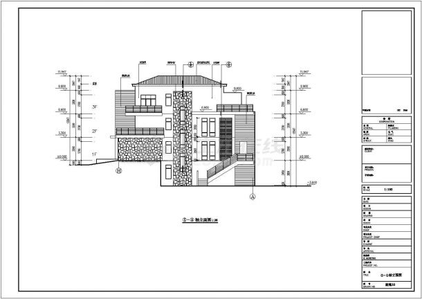 某地三层高级别墅楼建筑设计施工图-图二