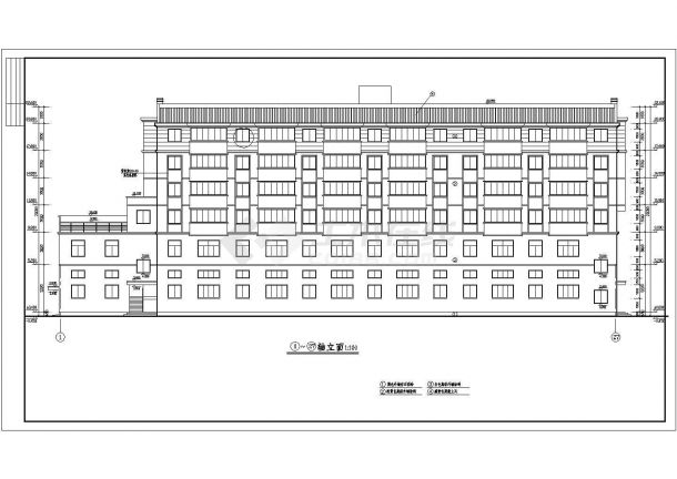 某地五层框架结构商住楼建筑设计方案图-图二
