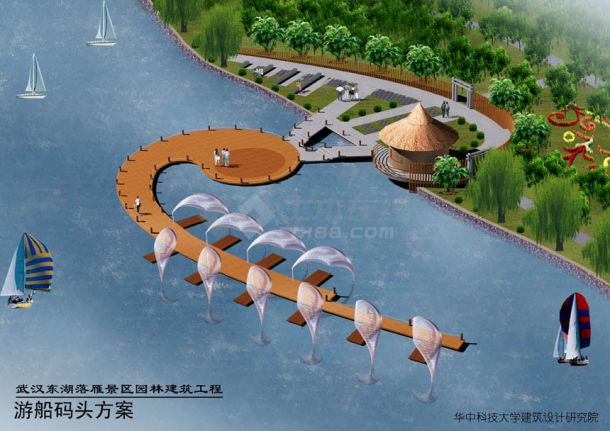 武汉东湖落雁景区园林建筑工程-图一