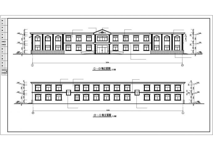 某敬老院两层砖混结构住宅楼建筑设计方案图_图1