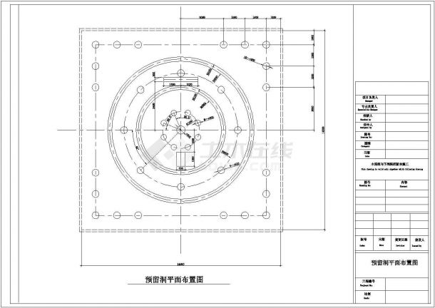 某地区旱喷泉水池施工CAD设计图纸-图一