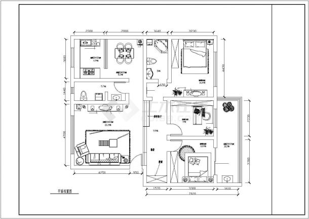 某地区凤凰城内室装修CAD设计图纸-图二