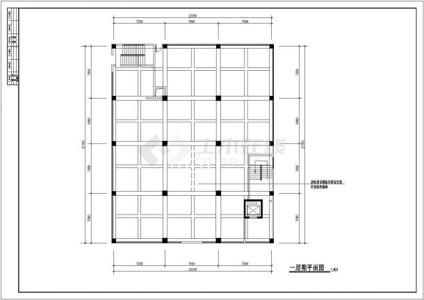 某地区家纺城装修施工CAD设计图纸-图一